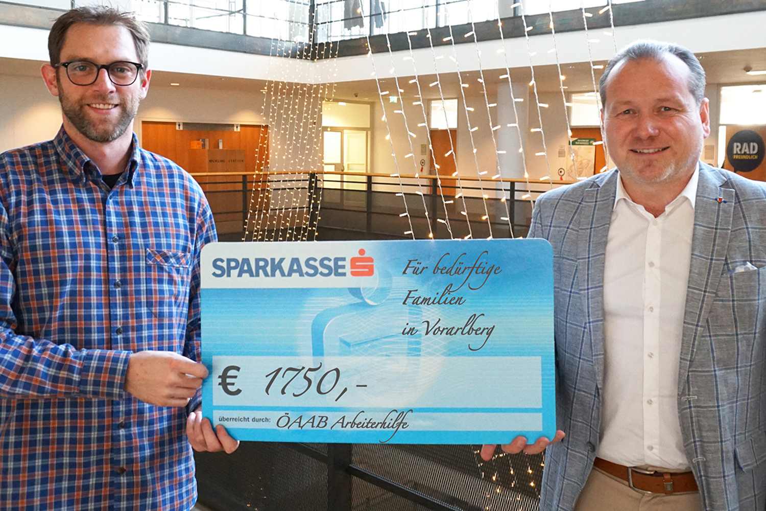 1750 Euro für in Not geratene Vorarlberger Familien